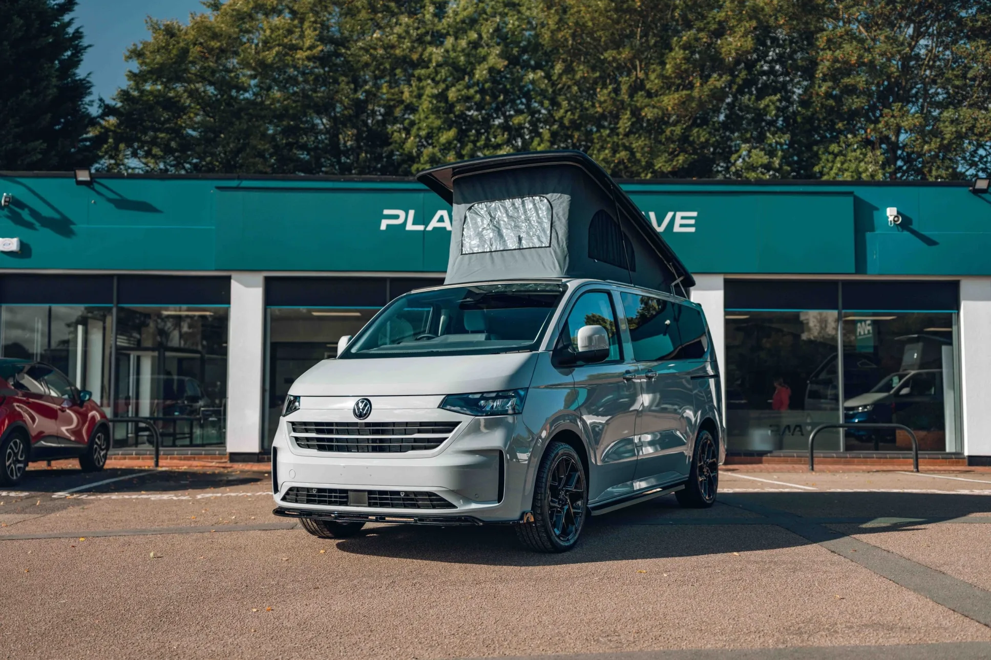 VW t& campervan with pop top roof
