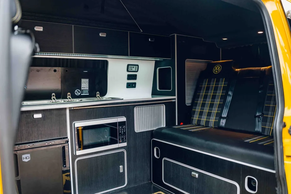 Inside campervan
