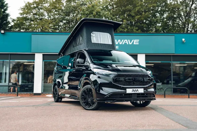 Ford campervan outside Platinum Wave Automotive