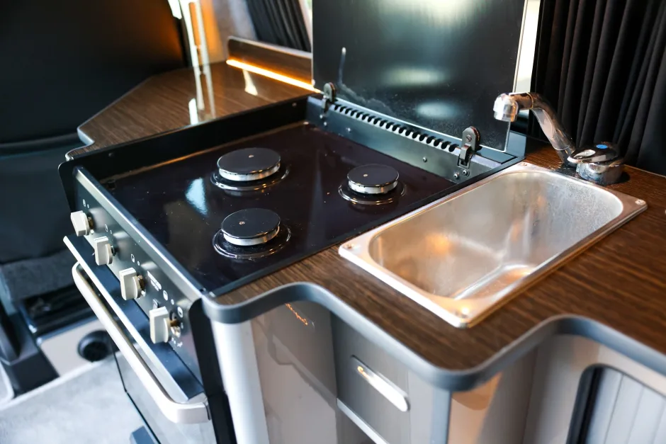 Kitchen hob in campervan