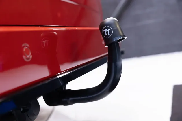 Tow bar in place on a campervan