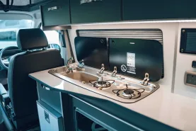 Sink installed in a Platinum Wave Automotive Campervan