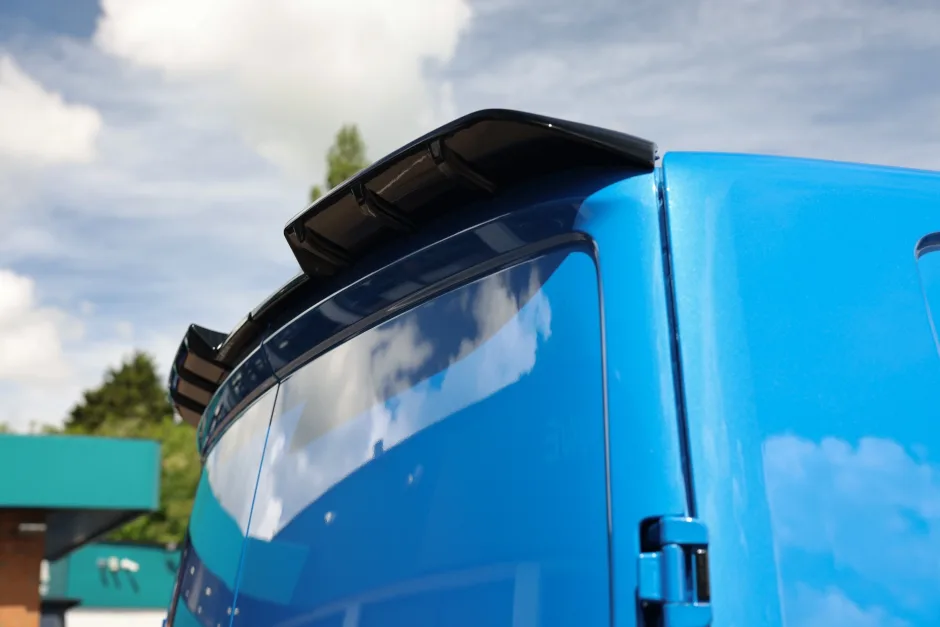 Back of blue kombi van